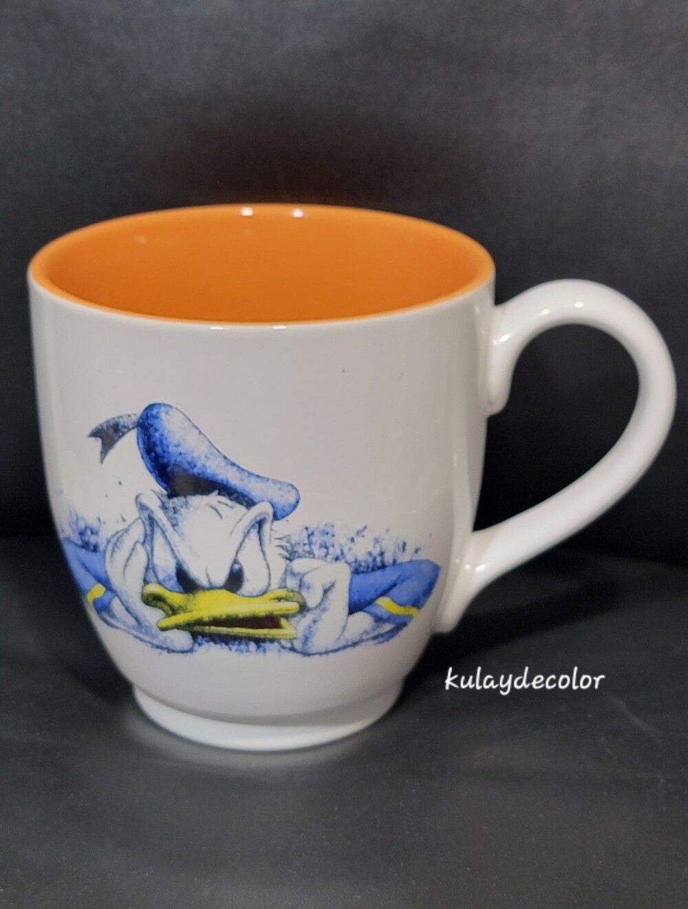 Disney Store Grumpy Donald Duck Ceramic Coffee Mug Blue Sketch Collectible Cup